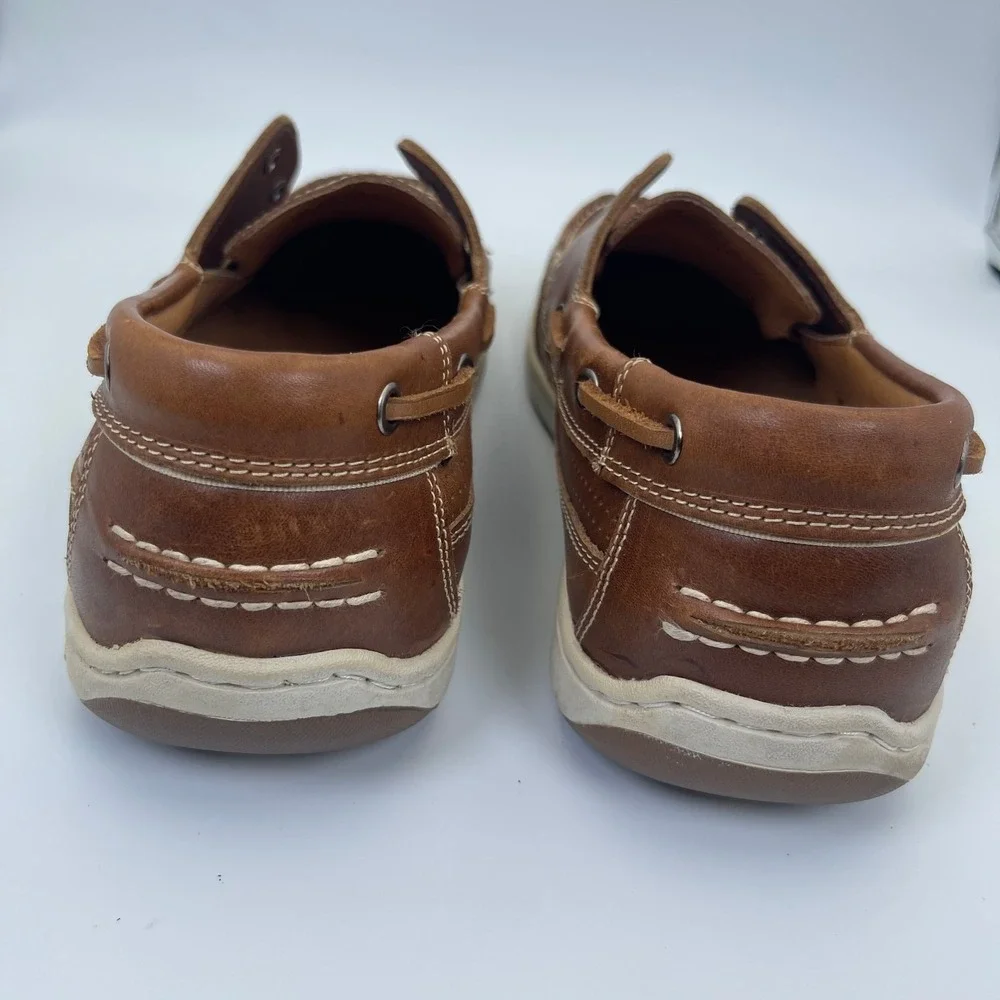 Tommy Bahama Boat Shoes Men's Size 13M Brown Leather Upper Slip-On TFM005